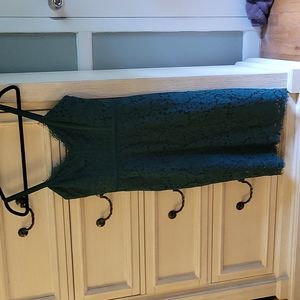 Green Spaghetti strap lace dress